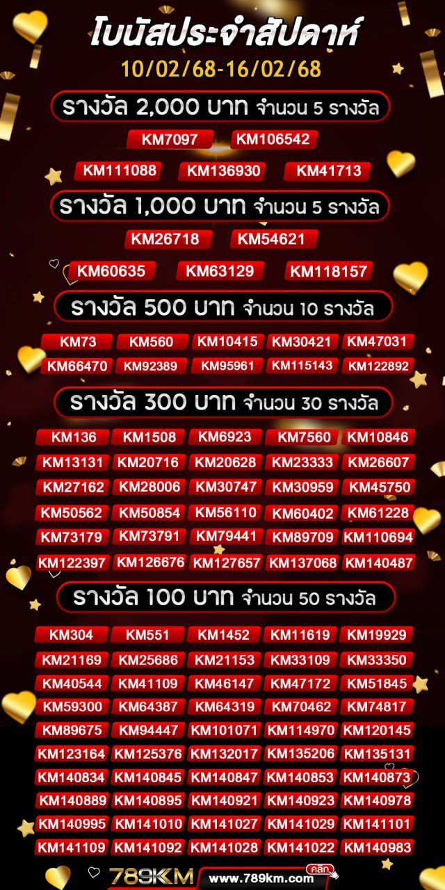 โบนัสประจำสัปดาห์ 10-02-68